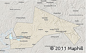 Shaded Relief 3D Map of Chusovskoy, semi-desaturated