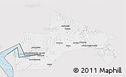 Silver Style 3D Map of Chusovskoy, single color outside