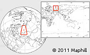 Blank Location Map of Chusovskoy, within the entire country