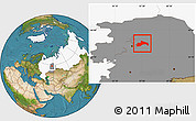 Satellite Location Map of Chusovskoy, highlighted country, highlighted grandparent region