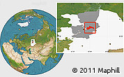 Satellite Location Map of Chusovskoy, highlighted parent region, highlighted grandparent region