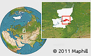 Satellite Location Map of Chusovskoy, highlighted parent region