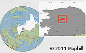 Savanna Style Location Map of Chusovskoy, highlighted country, highlighted grandparent region, hill shading