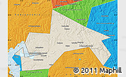 Shaded Relief Map of Chusovskoy, political outside