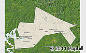 Shaded Relief Map of Chusovskoy, satellite outside