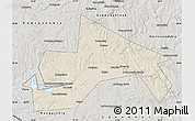 Shaded Relief Map of Chusovskoy, semi-desaturated