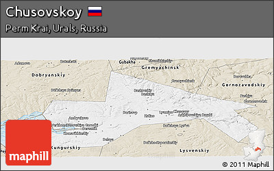 Classic Style Panoramic Map of Chusovskoy