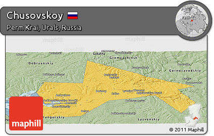 Savanna Style Panoramic Map of Chusovskoy