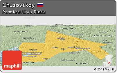 Savanna Style Panoramic Map of Chusovskoy