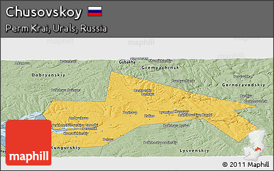 Savanna Style Panoramic Map of Chusovskoy