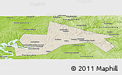 Shaded Relief Panoramic Map of Chusovskoy, physical outside