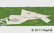 Shaded Relief Panoramic Map of Chusovskoy, satellite outside