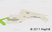 Shaded Relief Panoramic Map of Chusovskoy, single color outside