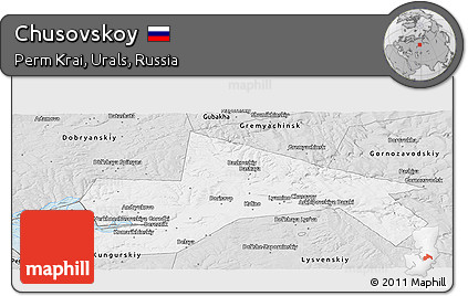 Silver Style Panoramic Map of Chusovskoy