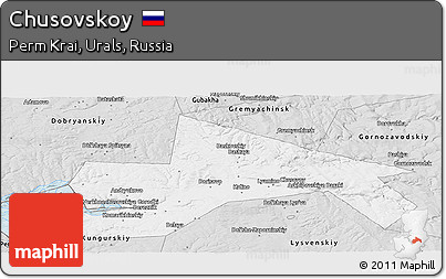 Silver Style Panoramic Map of Chusovskoy