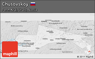 Silver Style Panoramic Map of Chusovskoy