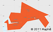 Political Simple Map of Chusovskoy, single color outside
