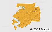 Political 3D Map of Dobryanskiy, cropped outside
