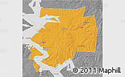 Political 3D Map of Dobryanskiy, desaturated
