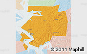 Political 3D Map of Dobryanskiy, lighten