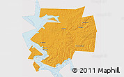 Political 3D Map of Dobryanskiy, single color outside