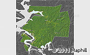 Satellite 3D Map of Dobryanskiy, desaturated