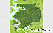 Satellite 3D Map of Dobryanskiy, physical outside
