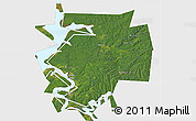 Satellite 3D Map of Dobryanskiy, single color outside