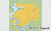 Savanna Style 3D Map of Dobryanskiy, single color outside