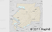 Shaded Relief 3D Map of Dobryanskiy, desaturated