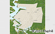 Shaded Relief 3D Map of Dobryanskiy, satellite outside