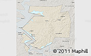Shaded Relief 3D Map of Dobryanskiy, semi-desaturated
