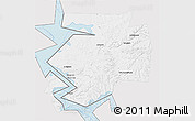 Silver Style 3D Map of Dobryanskiy, single color outside