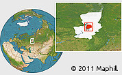 Satellite Location Map of Dobryanskiy, highlighted parent region