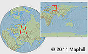 Savanna Style Location Map of Dobryanskiy, within the entire country, hill shading
