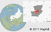 Savanna Style Location Map of Dobryanskiy, highlighted country, highlighted parent region, hill shading