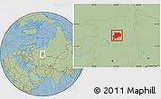 Savanna Style Location Map of Dobryanskiy, hill shading