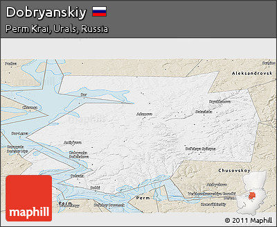 Classic Style Panoramic Map of Dobryanskiy