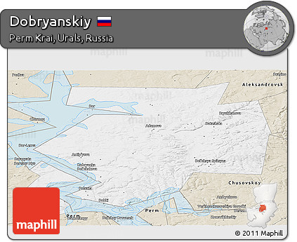 Classic Style Panoramic Map of Dobryanskiy