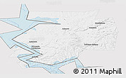 Silver Style Panoramic Map of Dobryanskiy, single color outside