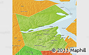 Physical 3D Map of Ilyinskiy, political outside