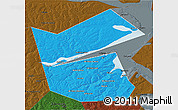 Political 3D Map of Ilyinskiy, darken