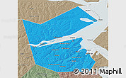 Political 3D Map of Ilyinskiy, semi-desaturated