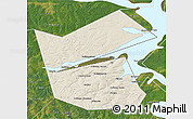 Shaded Relief 3D Map of Ilyinskiy, satellite outside