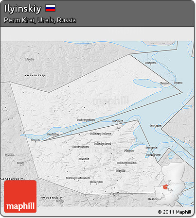 Silver Style 3D Map of Ilyinskiy
