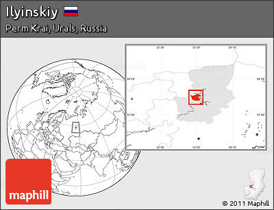 Blank Location Map of Ilyinskiy, highlighted parent region