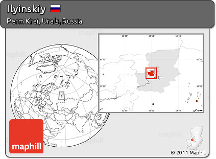 Blank Location Map of Ilyinskiy, highlighted parent region