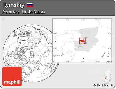 Blank Location Map of Ilyinskiy, highlighted parent region
