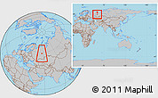 Gray Location Map of Ilyinskiy, within the entire country