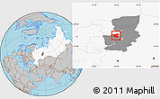 Gray Location Map of Ilyinskiy, highlighted country, highlighted parent region